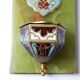 Vintage wall-mounted holy water font in onyx and cloisonné enamel, Italy, 1960s-1970s.
