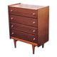 Vintage golden oak chest of drawers with 4 spindle feet from the 1950s