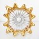 Splash-shaped crystal vase with gold rim