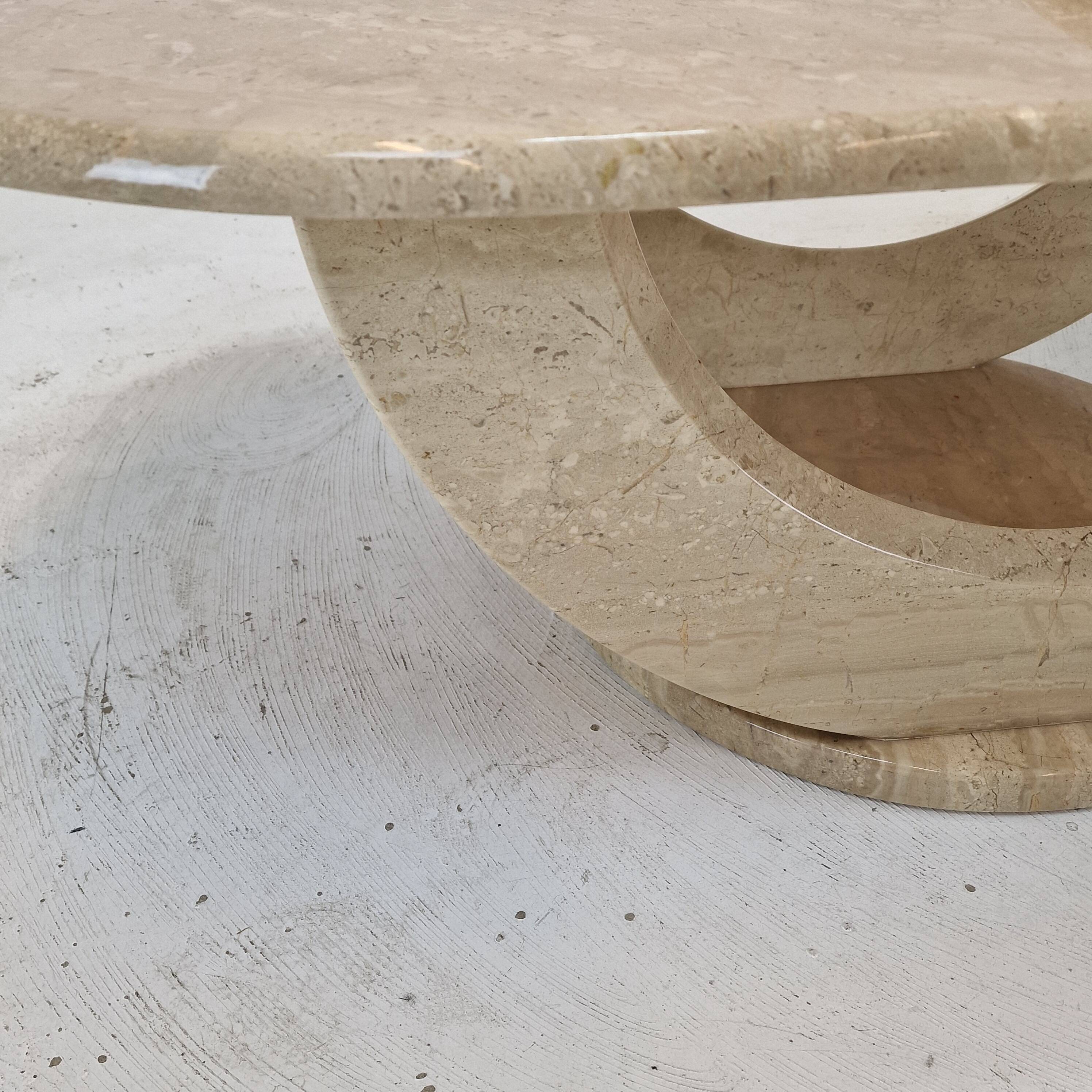 Italian travertine coffee table, 1980s