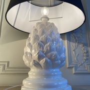 Imposing ceramic table lamp artichoke shape, Italy, 1960s