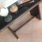 Coffee table with black glass top / 40s-50s