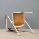 Vintage chair in enamelled metal and wood, Italian design, 1960s.