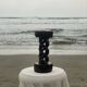 Twisted wooden candle holder