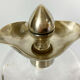 Blown glass carafe with silver frame and cap
