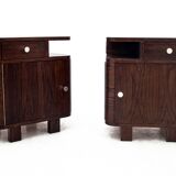 Pair of art deco bedside tables, Poland, 1950s, renovated