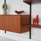 Modular shelving Kai Kristiansen, teak veneer, Danish design 1960s