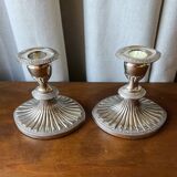 English silver plated candlestick duo "Falstaff"