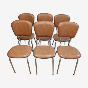 Ensemble de 6 chaises vintage confort lux