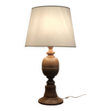 Large turned wooden lamp base