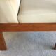 White armchair with armrests - varnished pine structure