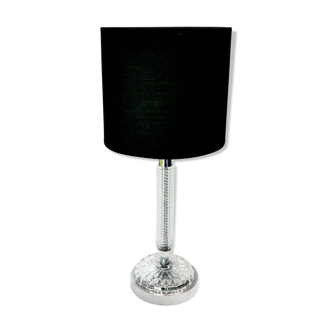 Table lamp glass er metal chrome 1970's