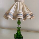 Art Deco Emerald Crystal Lamp
