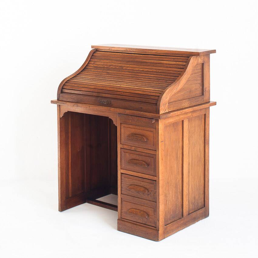 Vintage desk - secretary. Oak wood. France, 1940s