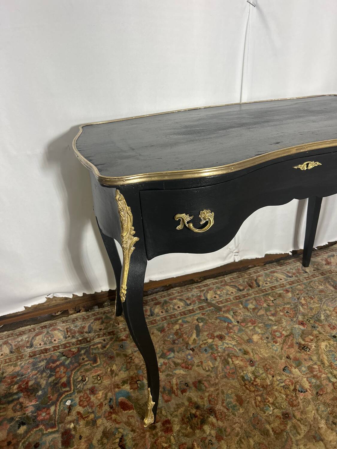 Louis XV style period flat desk, completely renovated