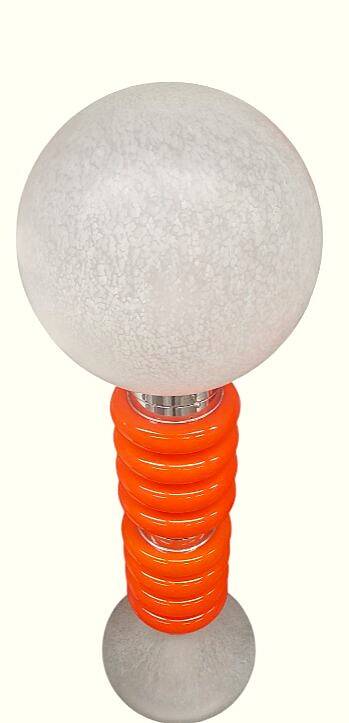 Paire de lampadaires vintage en verre de Murano orange italien de style Space-Age