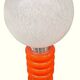Paire de lampadaires vintage en verre de Murano orange italien de style Space-Age