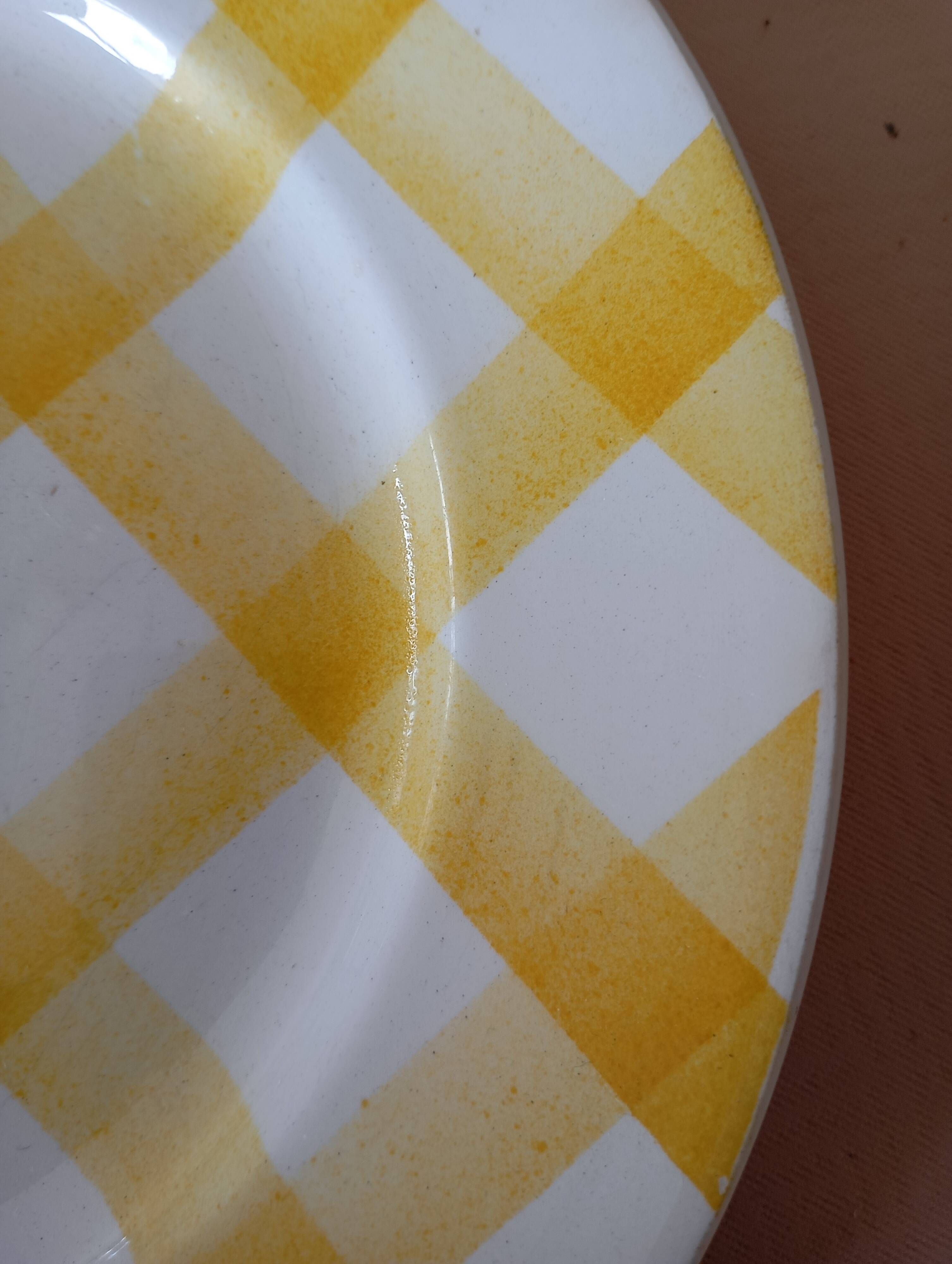 2 Moulin des Loups yellow “Tablecloth” plates