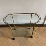 Golden brass and glass service