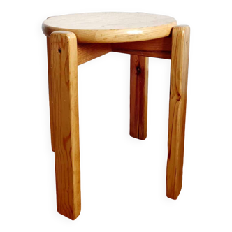 Scandinavian stool in solid pine