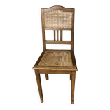 Vintage rattan wicker oak chair