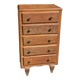 Vintage oak chest of drawers with 5 drawers from the 1950s.