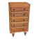 Vintage oak chest of drawers with 5 drawers from the 1950s.