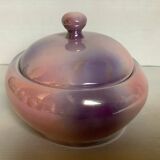 Oval box pink purple pearl iridescent 70s