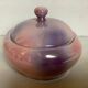Oval box pink purple pearl iridescent 70s