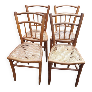 4 chaises cannée période