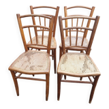 4 caned chairs from the 50s