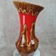 Large vintage vase signed Baudin 83 – red and brown enamelled
