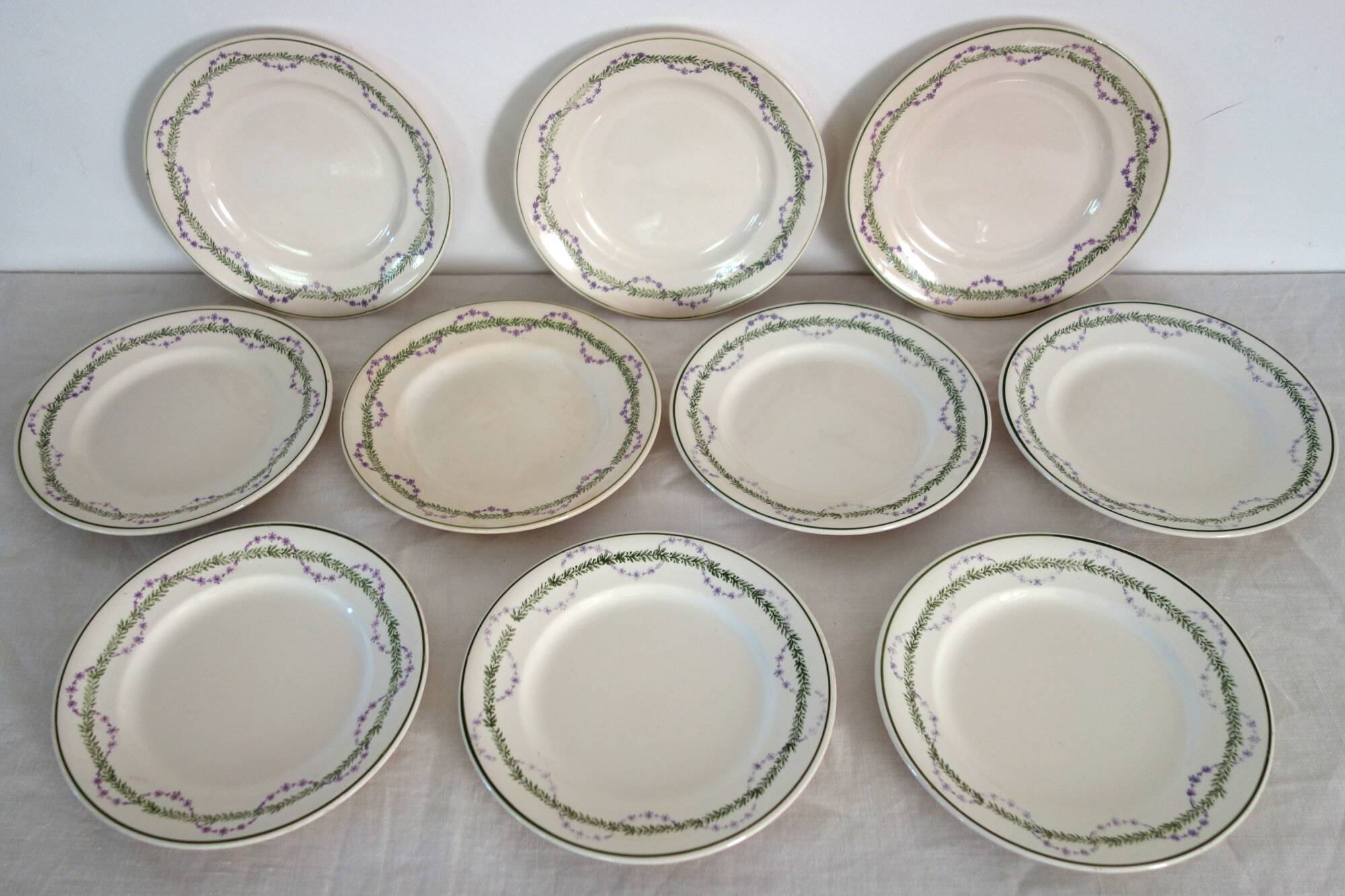 10 dessert plates Longwy model Loridan circa 1900