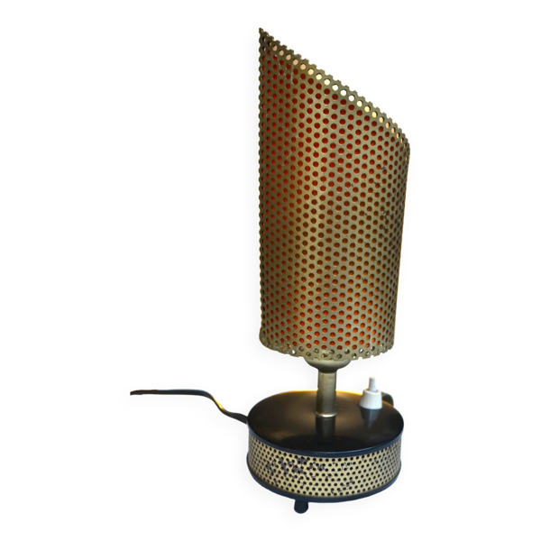 Lampe métal perforé Télé ambiance années 50