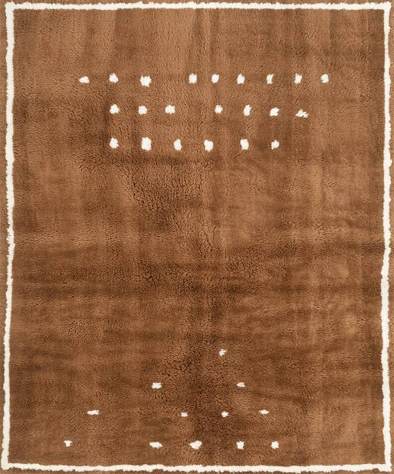 Moroccan Beni Ourain rug in brown wool, 150/250cm