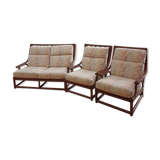 Dark brown rattan living room