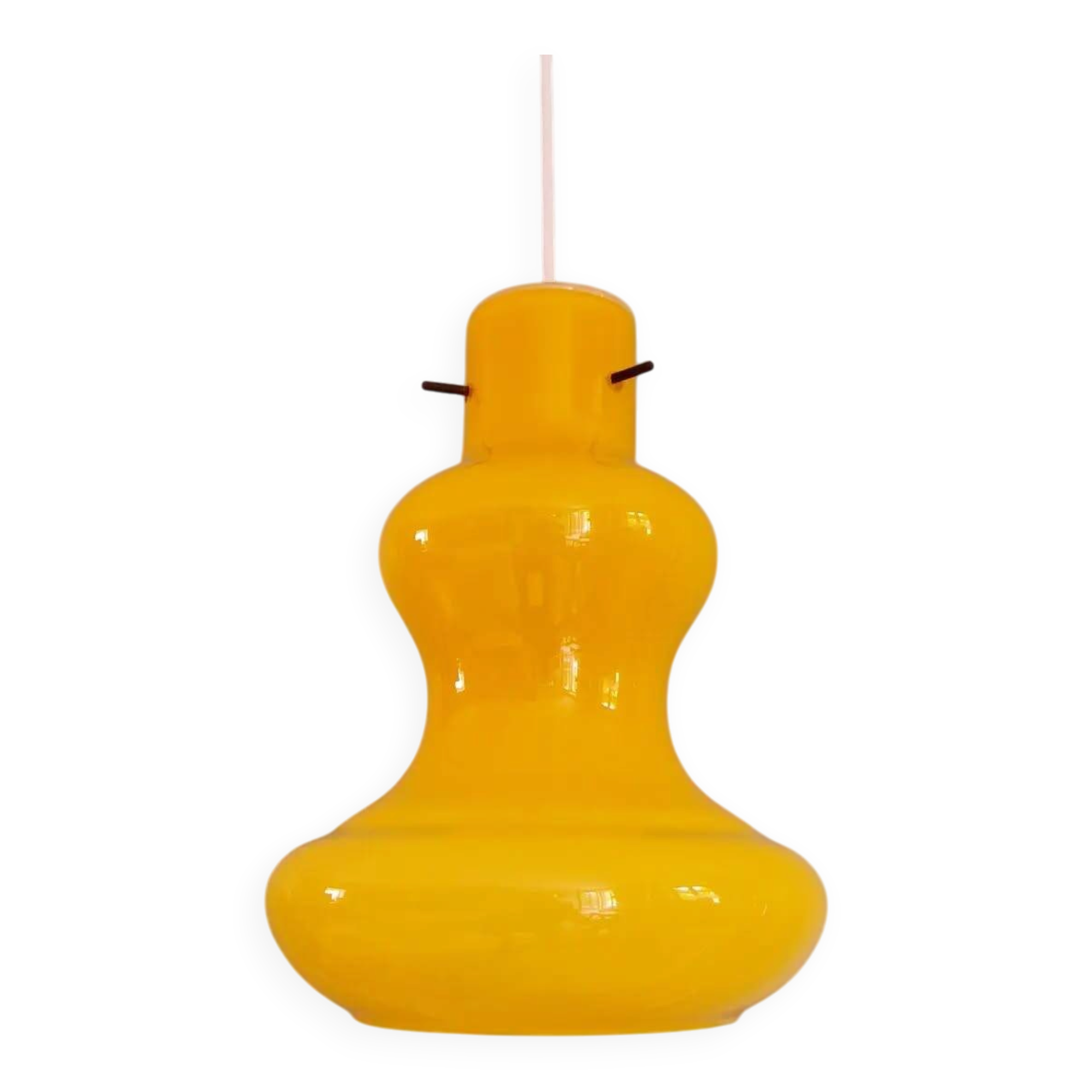Vintage suspension in yellow opaline, Italy, 1960-70.