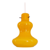 Suspension vintage en opaline jaune, Italie, 1960-70
