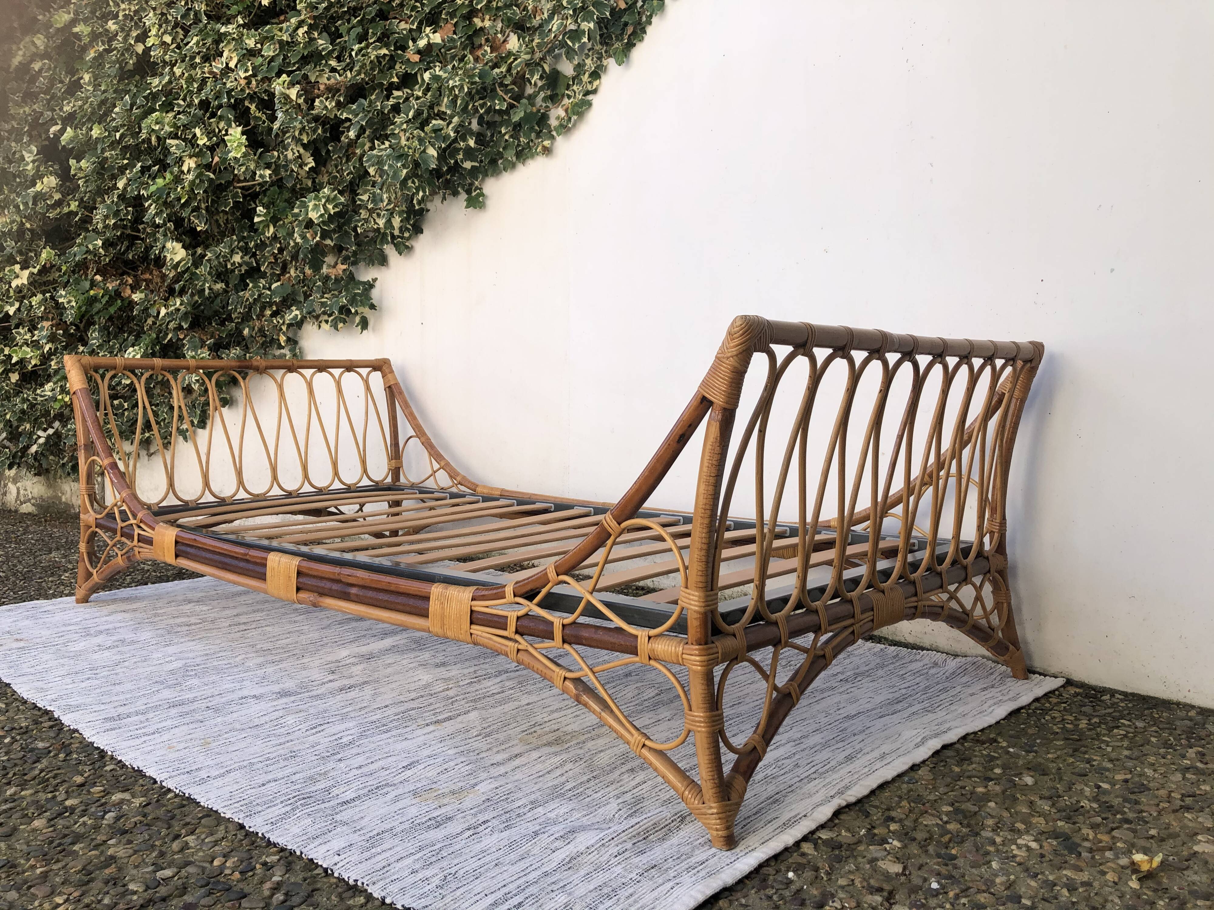 Vintage rattan bed