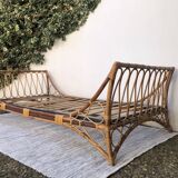 Vintage rattan bed