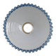Opaline dentelée blanche et bleue