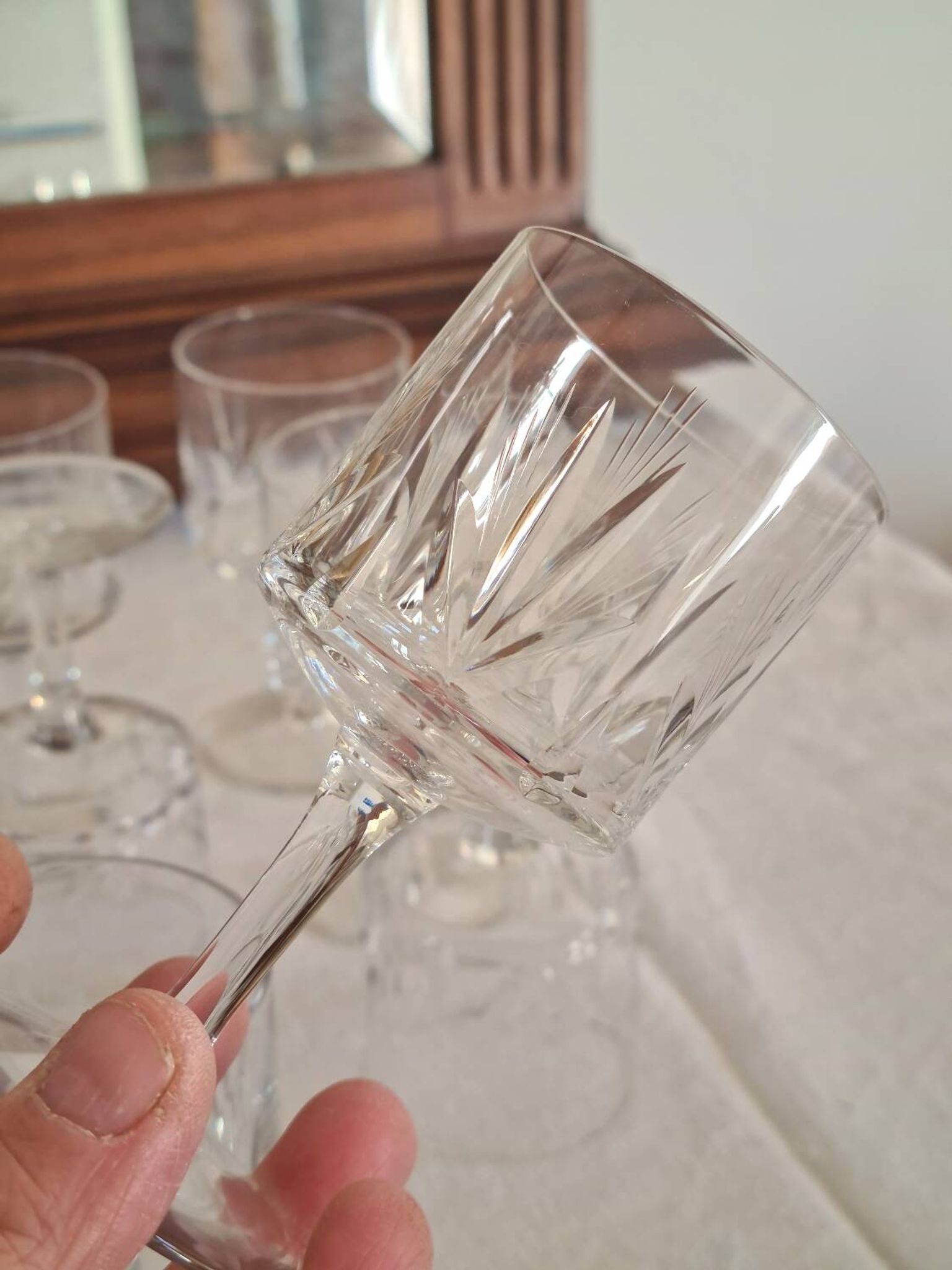 Water and wine glasses from the Royal Manufacture of Bayel