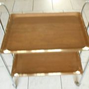folding metal and wood serving trolley