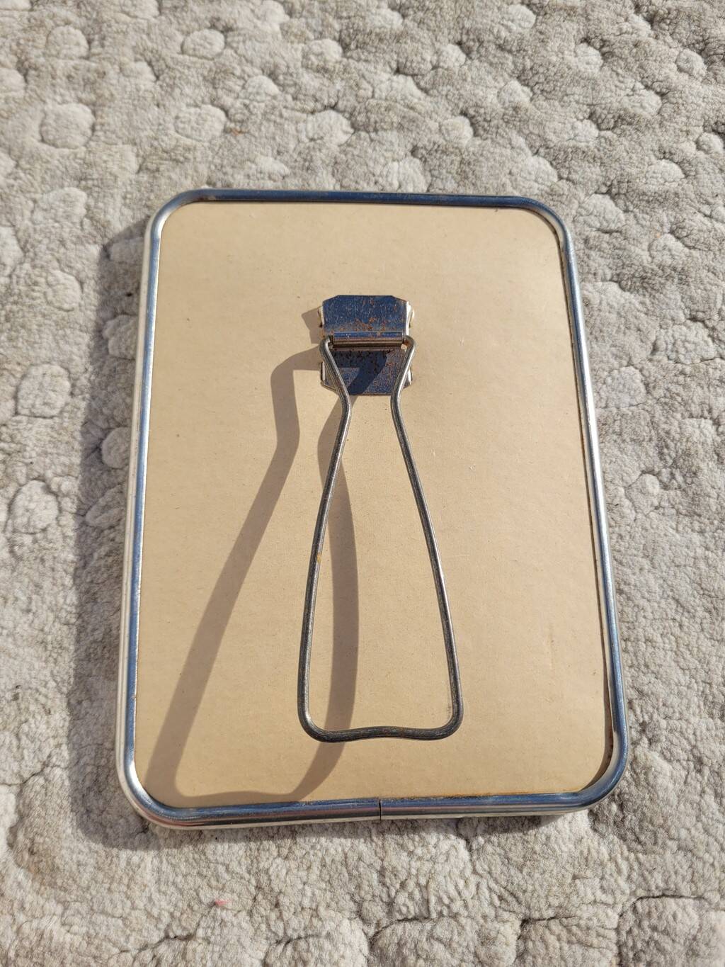 Small vintage barber mirror 13x18cm beige