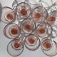 10 wine glasses foot pink orange diameter 7cm