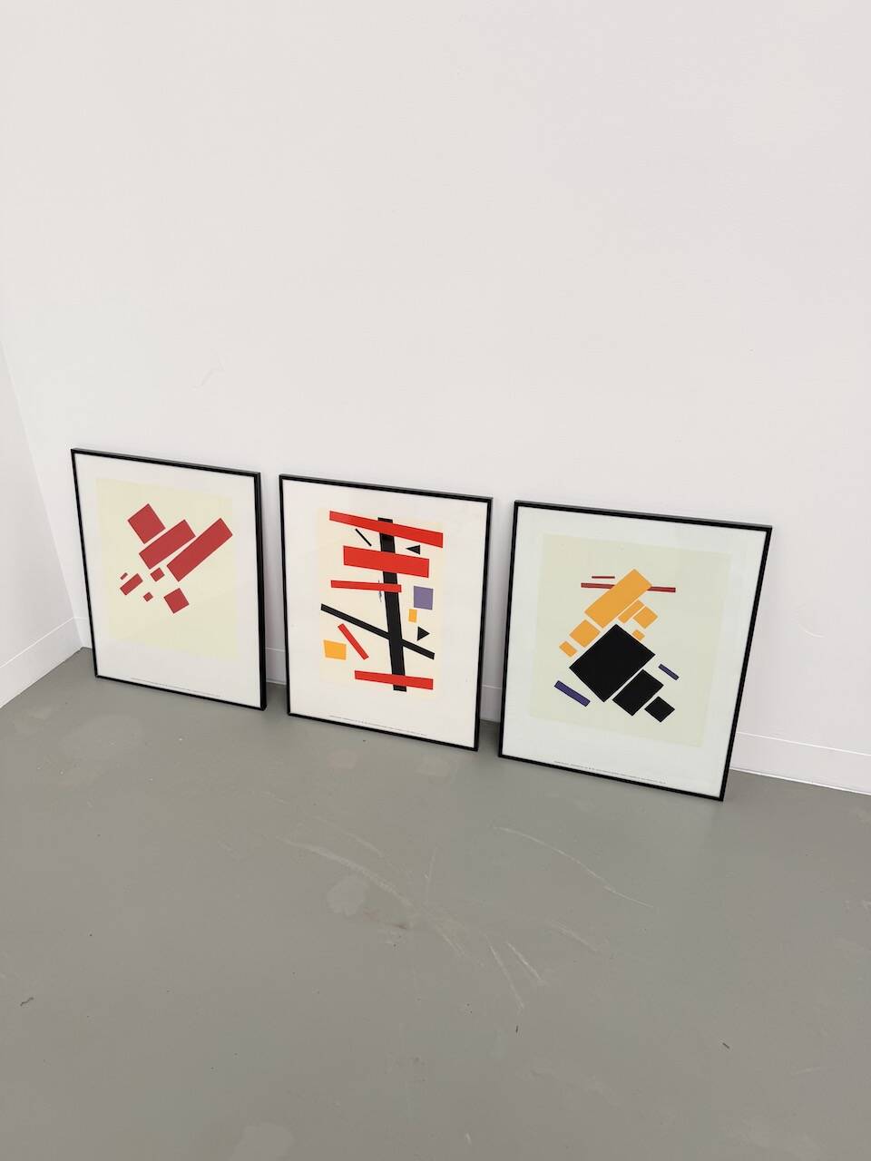 Set of 3 frames with Casimir Malevic lithographs
