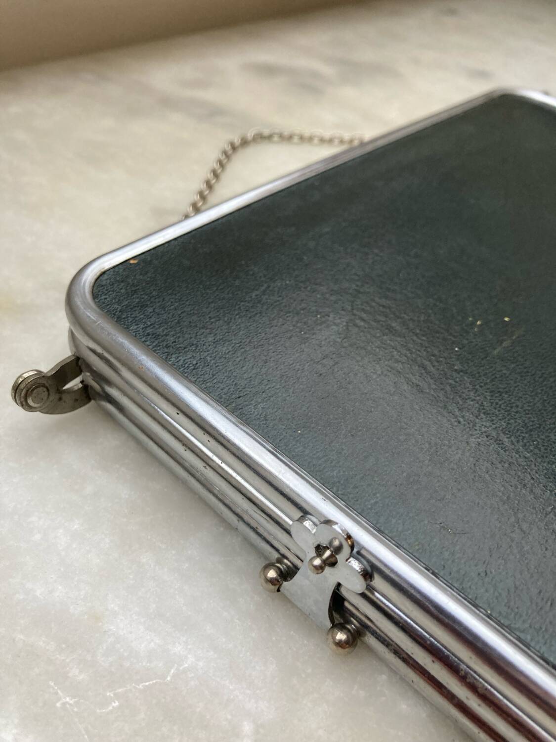 Vintage horizontal triptych barber mirror