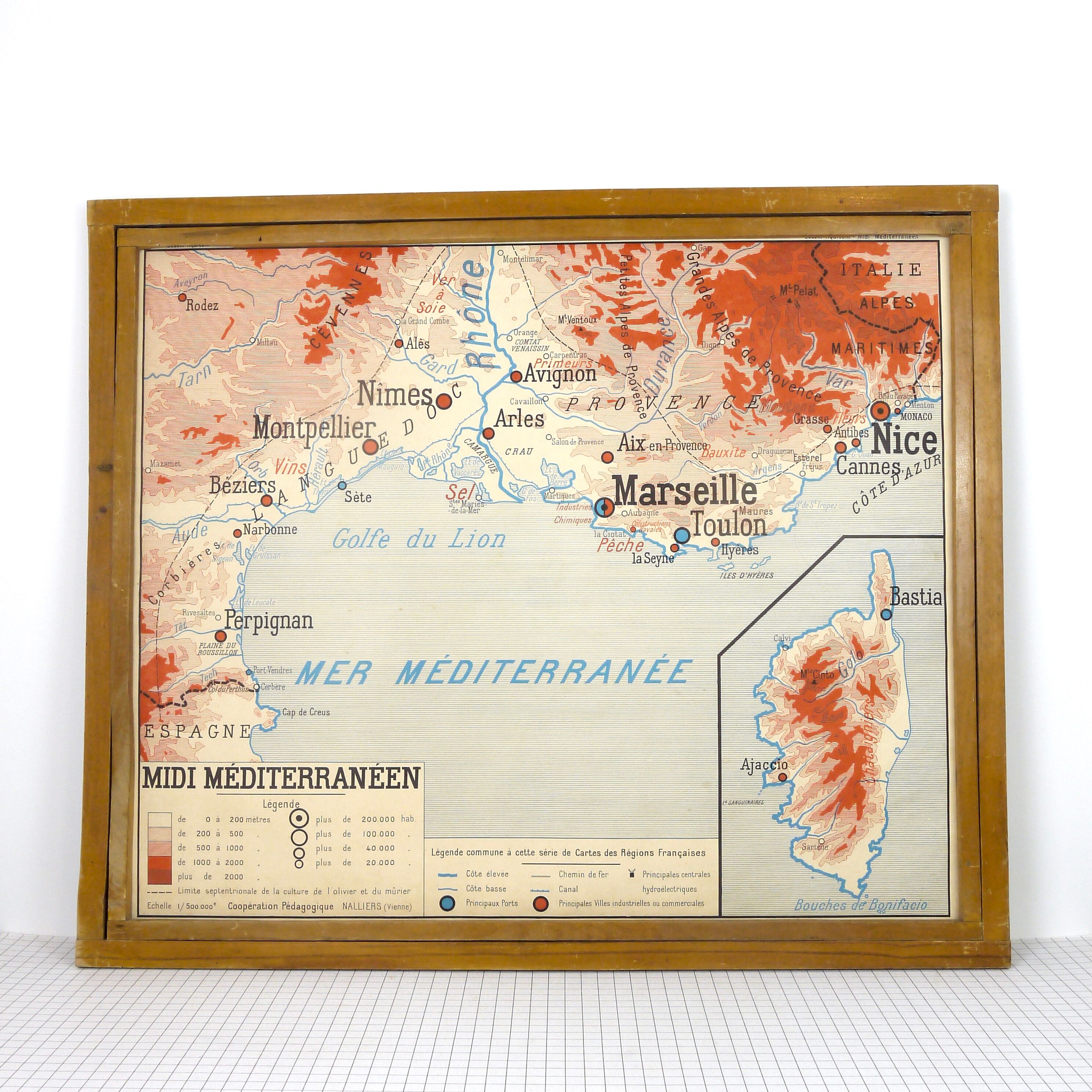 Carte de géographie  Bassin Aquitain & Midi Méditerranéen