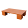 Cognac leather coffee table, vintage 1980s.