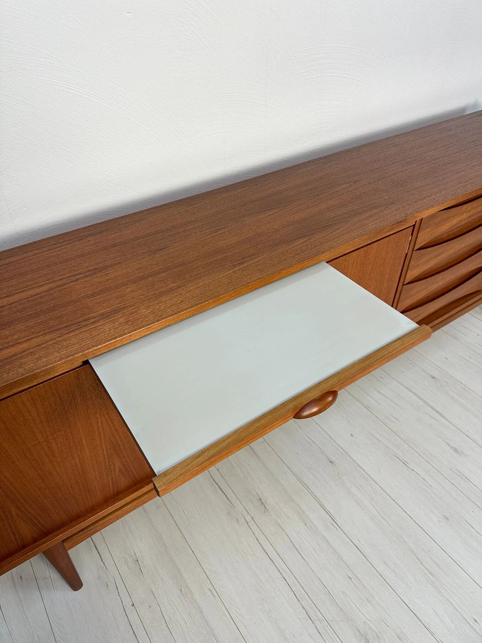 1960s Vintage Large Minimalistic Mid-Century Teak Sideboard